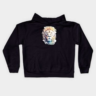 Lion Wild Animal Nature Watercolor Art Painting Kids Hoodie